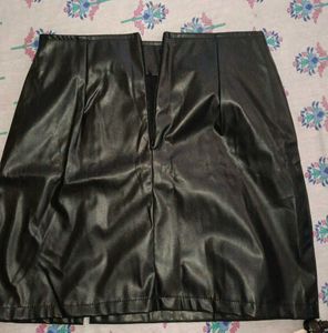 Black Faux Leather Mini Skirt