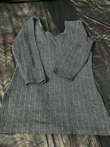 Ribbed Grey Long Sleeve Warmer