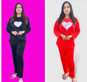 Cute Heart Print Lounge Set
