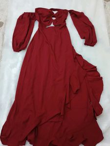 Chic Red Off-Shoulder Maxi Dress