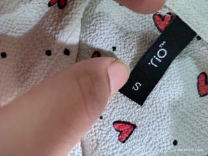 Cute Heart Print Button-Up Top