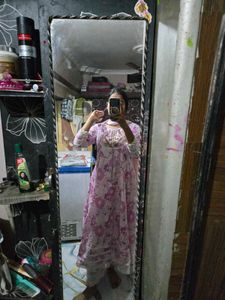 Pink Floral Kurta Set with Dupatta