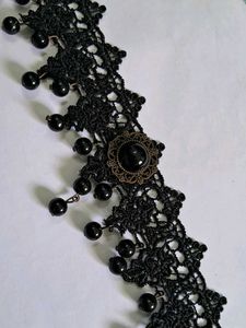 Gothic Lace Choker with Beads