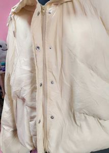 Cream Fluffy Puffer Jacket (New Condition)