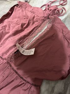 Boho Eyelet V-Neck Dress