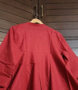 Rangmanch Red Embroidered Cotton Kurta