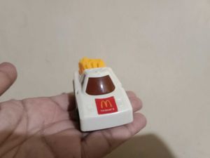 Vintage White &amp; Yellow Toy Pickup Truck