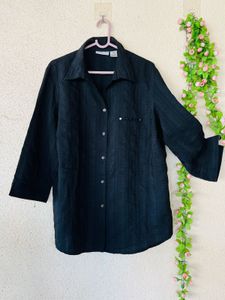 Chic Black Button-Down Shirt