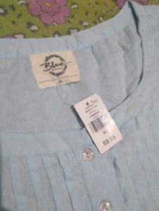 Light Blue Puff Sleeve Top