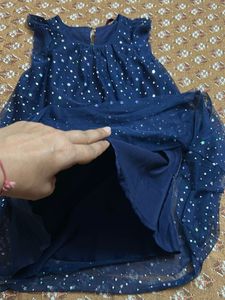 Sparkly Star Navy Dress in Net fabric