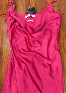 Hot Pink Satin Slip Dress