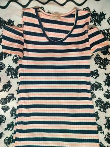 The "Barbie-Meets-Navy" Ribbed Mini Dress🎀