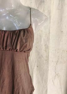 Brown Ruched Bodysuit Swimsuit