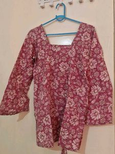Floral Print Cotton Kurta