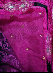 Stunning Magenta Embellished Saree