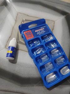 Nail Tips Set with Glue