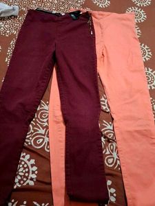 Stylish Colored Skinny Pants (Set of 2)