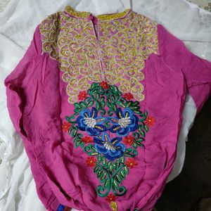 Full embellished pink Kurta