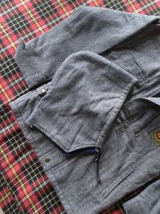 Men's Grey Textured Jacket
