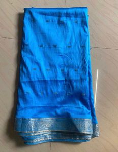 Vibrant Blue Silk Saree