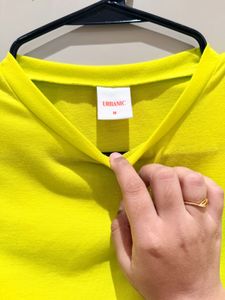Neon Yellow Cropped Long Sleeve Top