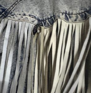 Fringed Denim Cowbody Acid washed Jean Jacket