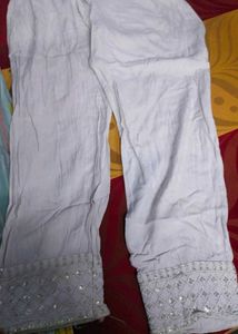 Striped Kurta with Embellished Neckline