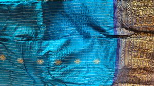 Elegant Blue Silk Saree with Zari Border