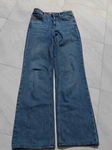 Wide Leg Blue Denim Jeans