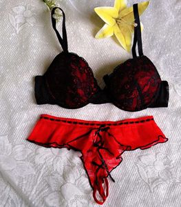 Red & Black Lingerie Set