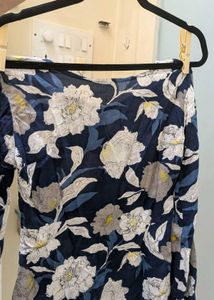 Elegant Floral Bell Sleeve short kurti