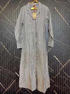 Striped Button-Down Maxi Dress