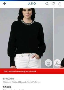 Black Pearl Detail Knit Sweater