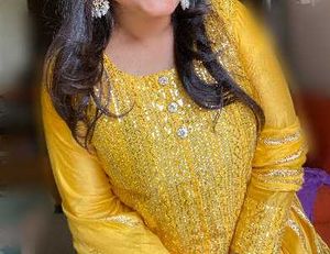 Yellow Sequin Sarara  Set