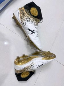 White &amp; Gold Football Cleats