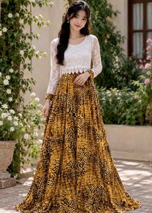 Yellow Brown Animal Print Maxi Dress 💛