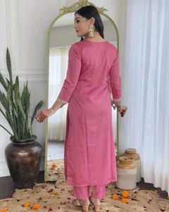 Elegant Pink Kurta Set with Teal Dupatta