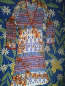 Boho Print V-Neck Midi Dress