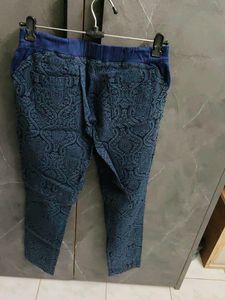 Stylish Blue Patterned Pants