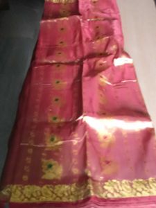 Beautiful Pink Banarasi Silk Saree