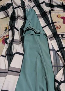 Green Dress + High-Low Shrug Set
