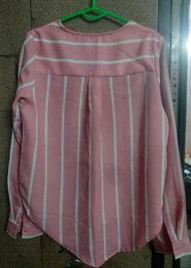 Pink Striped Long Sleeve Top