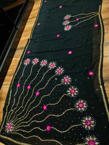 Price drop!!!Elegant Black handwork Saree