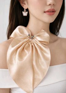 Elegant Satin Bow Hair Clip &amp; Butterfly Earrings S