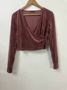 Velvet Wrap Crop Top