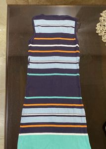Striped Button-Up Knit Dress