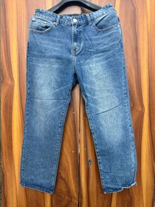 Rich Look Blue Denim Cropped Jeans