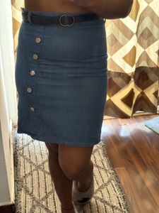 Sale!!! Denim Button-Front Mini Skirt