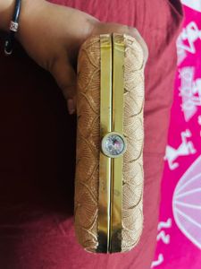 Rust Color Shimmery Clutch