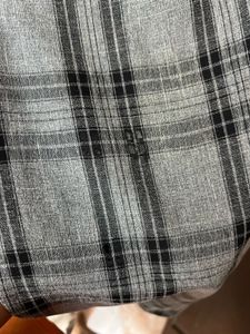 Gray Plaid Wide Leg Pants